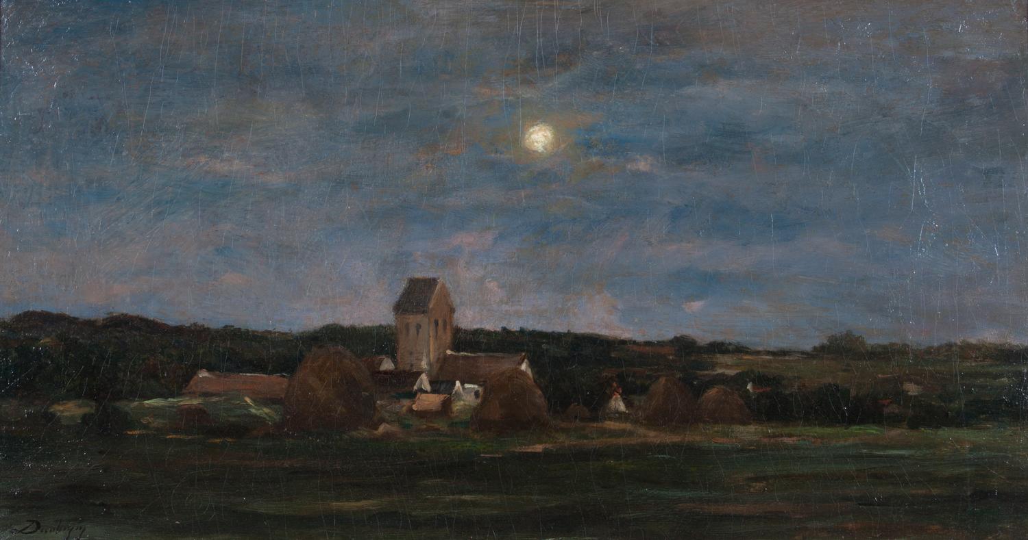 Attributed to Charles Francois Daubigny, (American, 1817-1878), Night Landscape