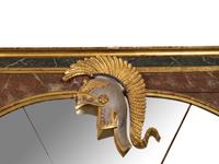 A Monumental Italian Polychromed Faux Marble and Parcel Gilt Pier Mirror and Jardiniere