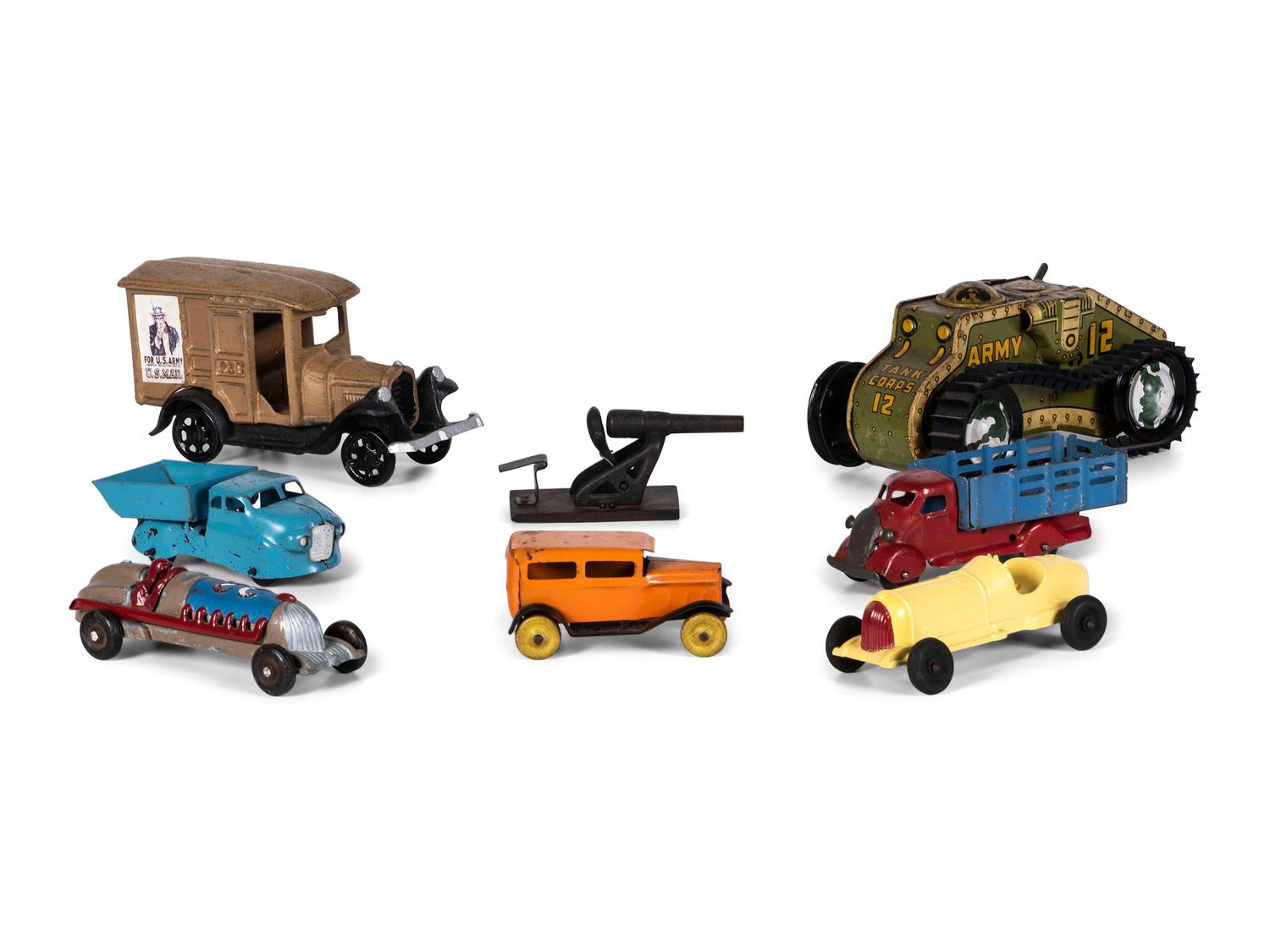 Eight Toy Automobiles