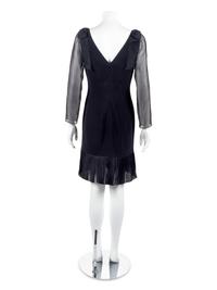 Mary McFadden Couture Gold Silk Dress & Lourdes Chavez Black Cocktail Dress, 1980s