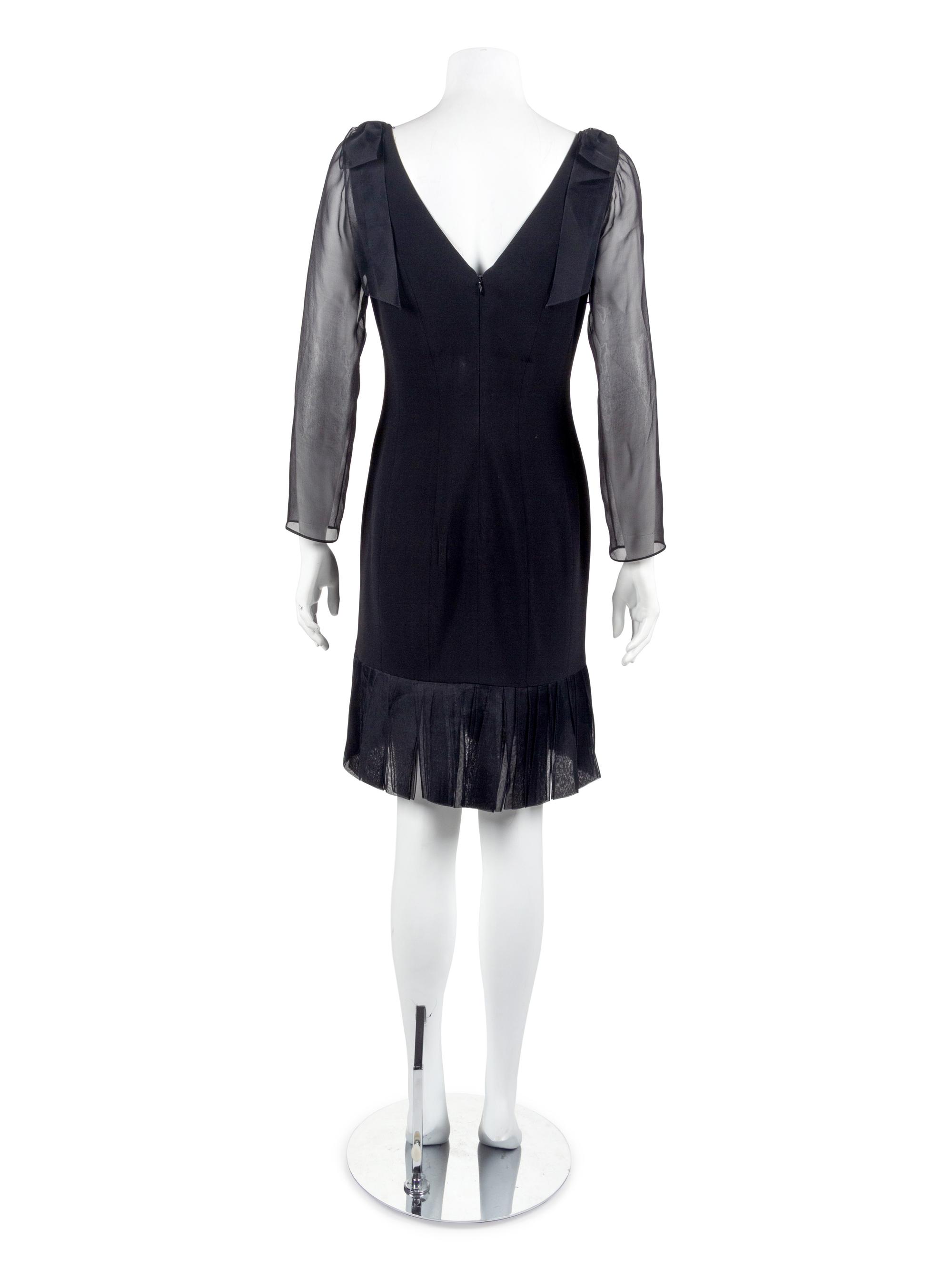 Mary McFadden Couture Gold Silk Dress & Lourdes Chavez Black Cocktail Dress, 1980s