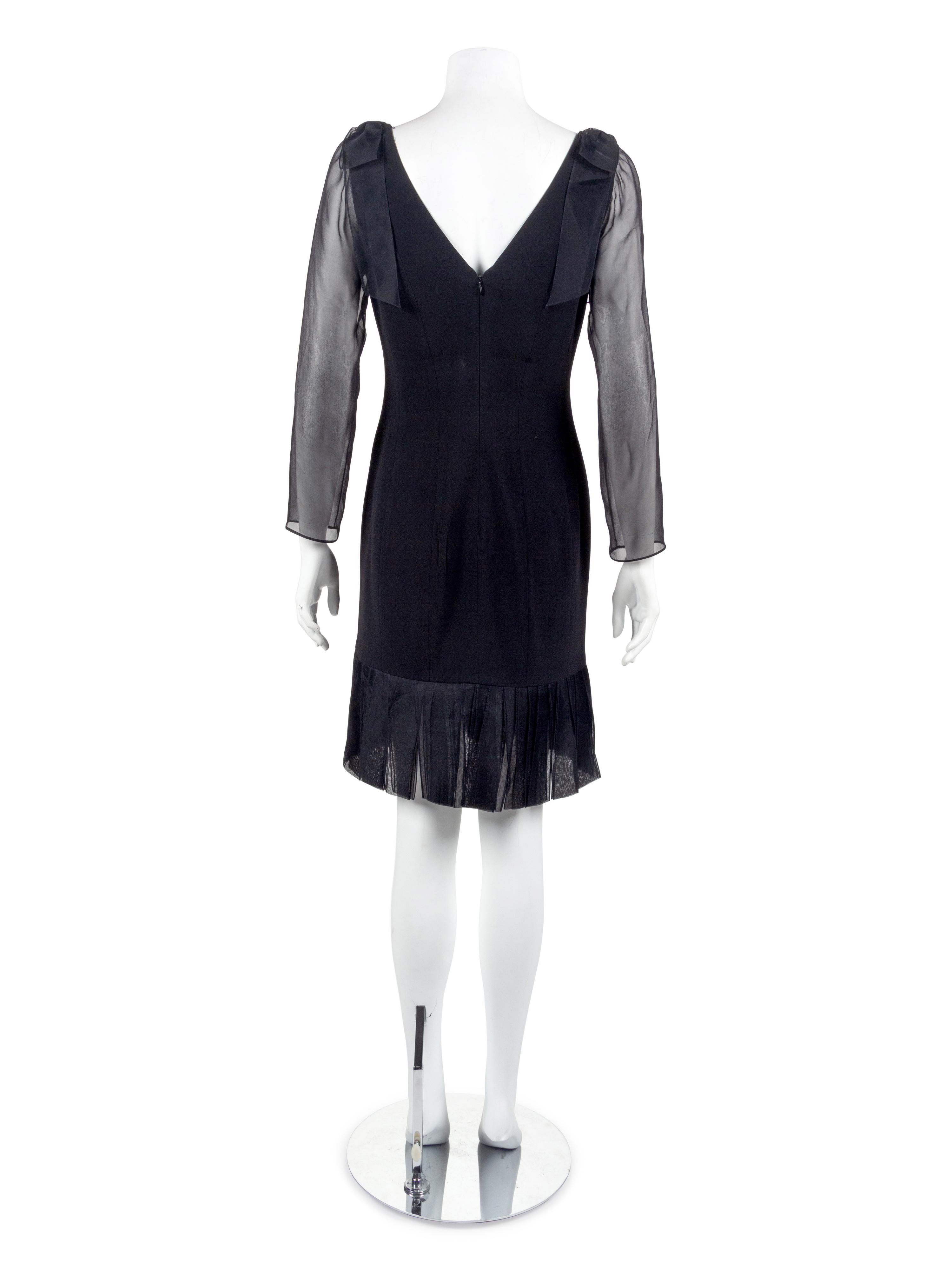 Mary McFadden Couture Gold Silk Dress & Lourdes Chavez Black Cocktail Dress, 1980s