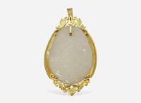 A 14K Yellow Gold and Jade Brooch