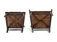 A Matched Set of Five Classical Black Painted and Stencil Decorated Rush-Seat Hitchcock Chairs