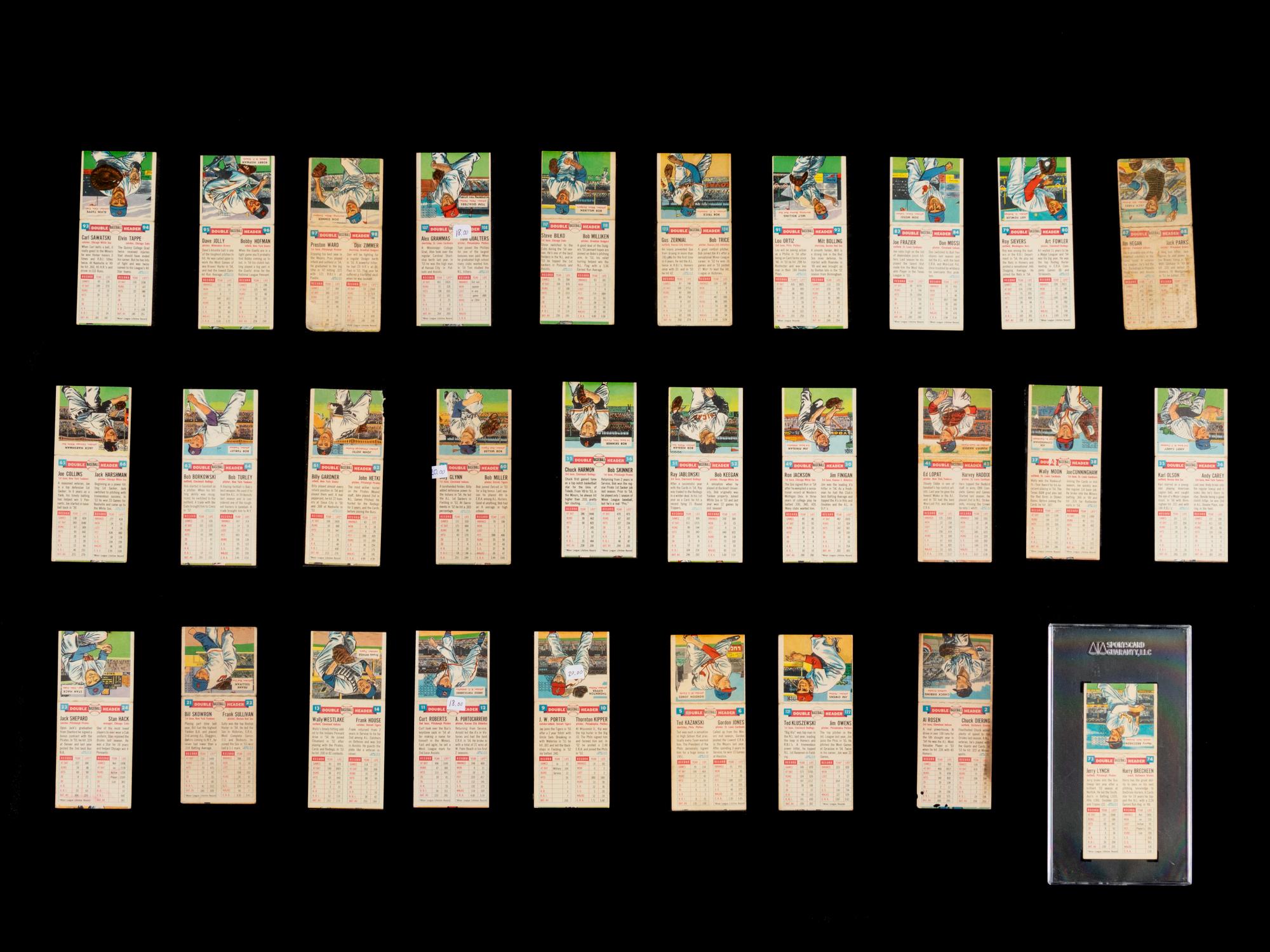 A Collection of 29 1955 Topps DoubleHeader Baseball Cards