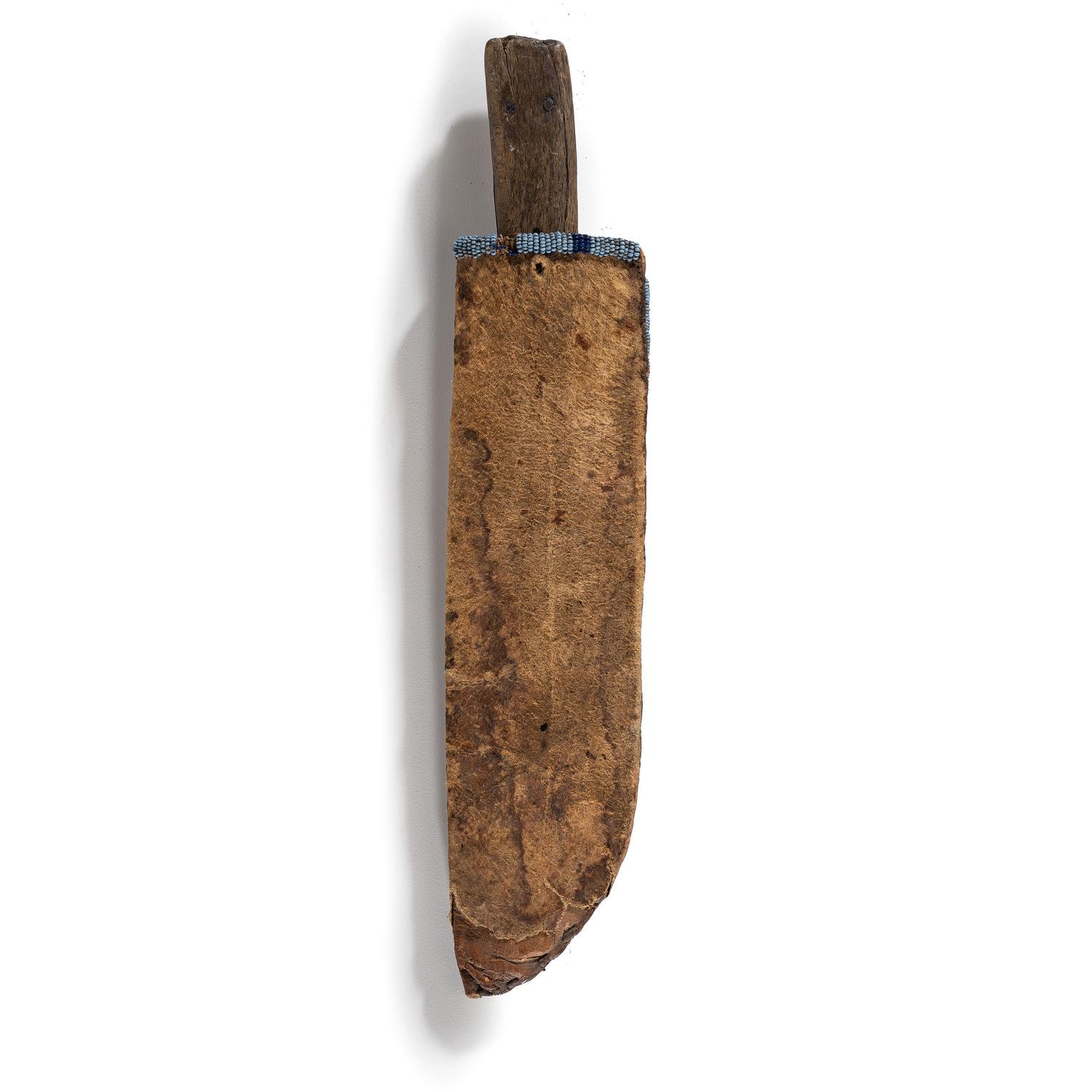 Sioux Beaded Hide Knife Sheath, with Knife