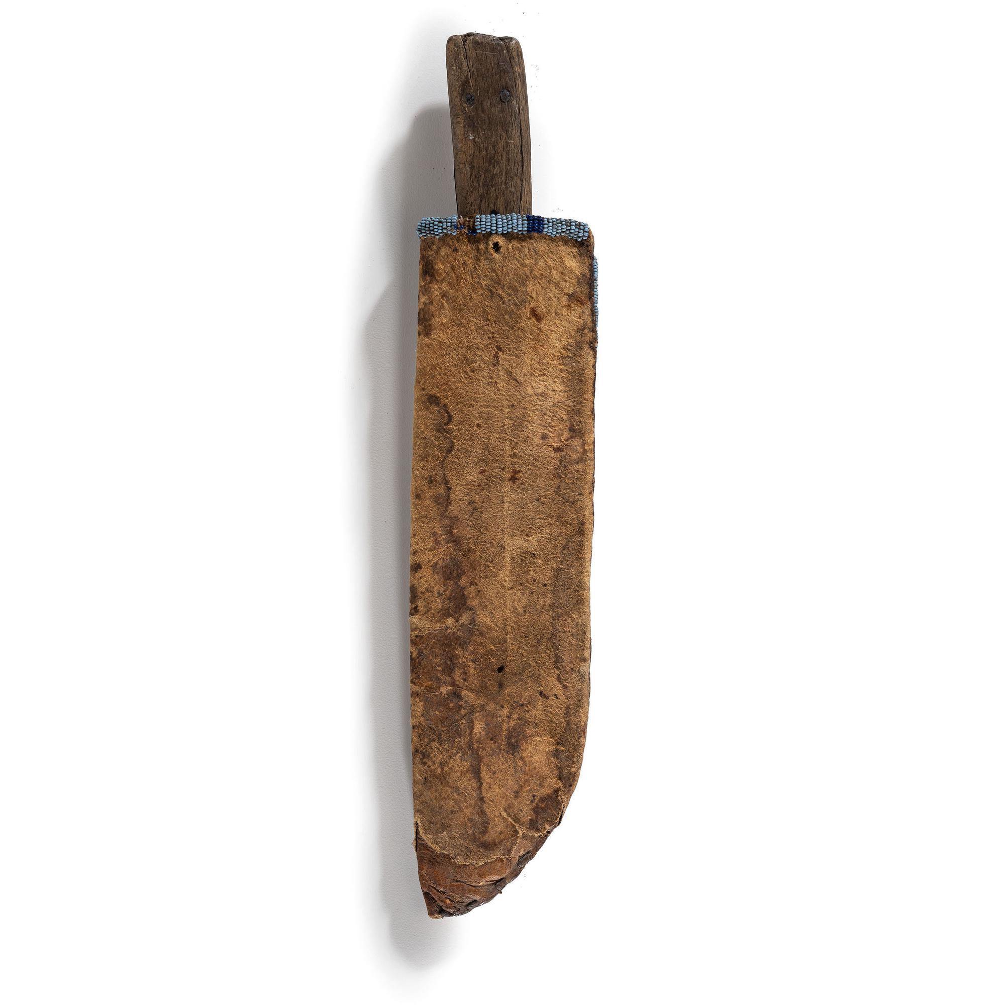 Sioux Beaded Hide Knife Sheath, with Knife