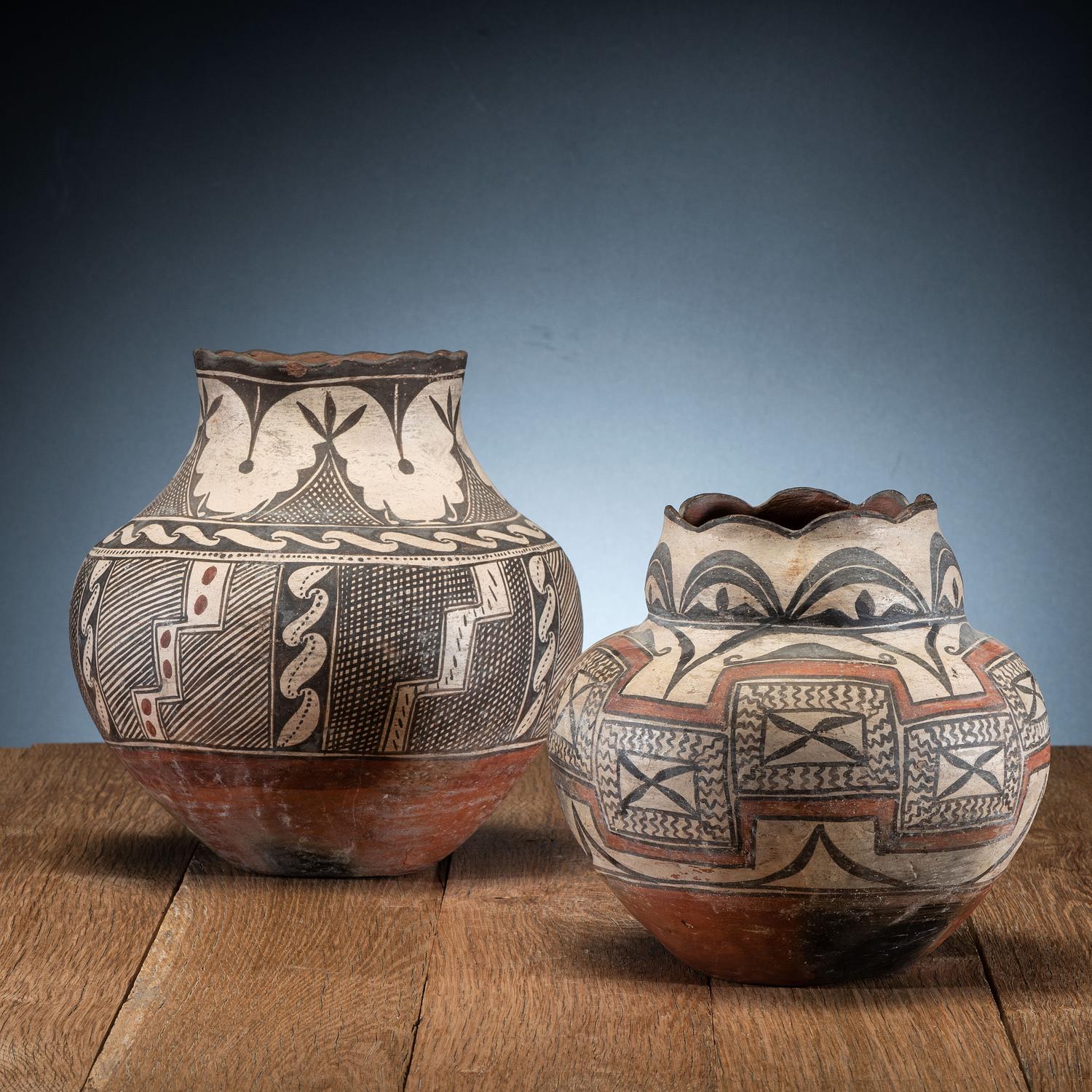 Acoma Polychrome Pottery Jars