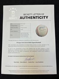 A Chicago Cubs Greats Signed Autograph Baseball (Beckett Authentication Services Letter),