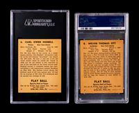 A Group of Two Carl Hubbell and Mel Ott 1941 Play Ball Baseball Cards,
