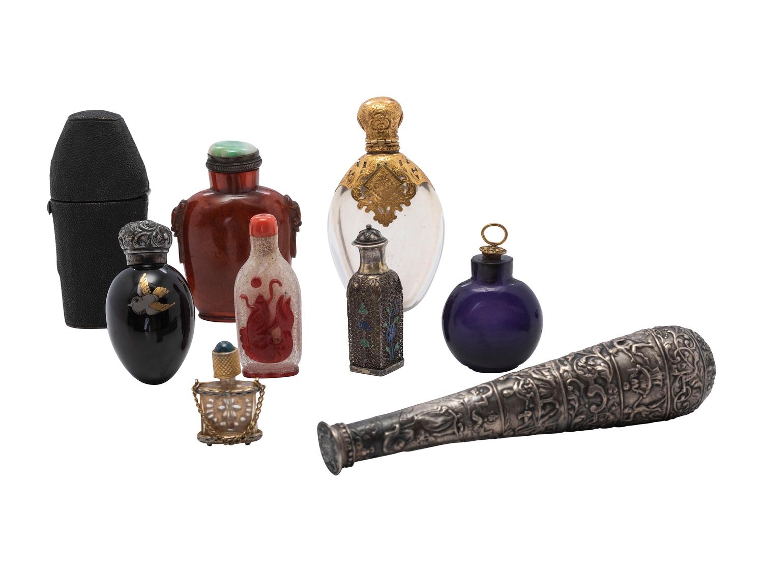 Nine Snuff and Perfume Bottles