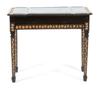 A Ceylonese Ebony and Porcupine Quill Console Table Height 30 x width 35 x depth 17 1/2 inches. — 20TH CENTURY