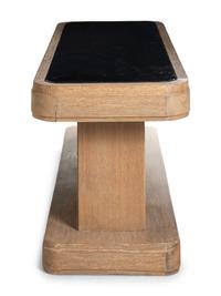 A Contemporary Cerused Oak Glass-Top Console Table