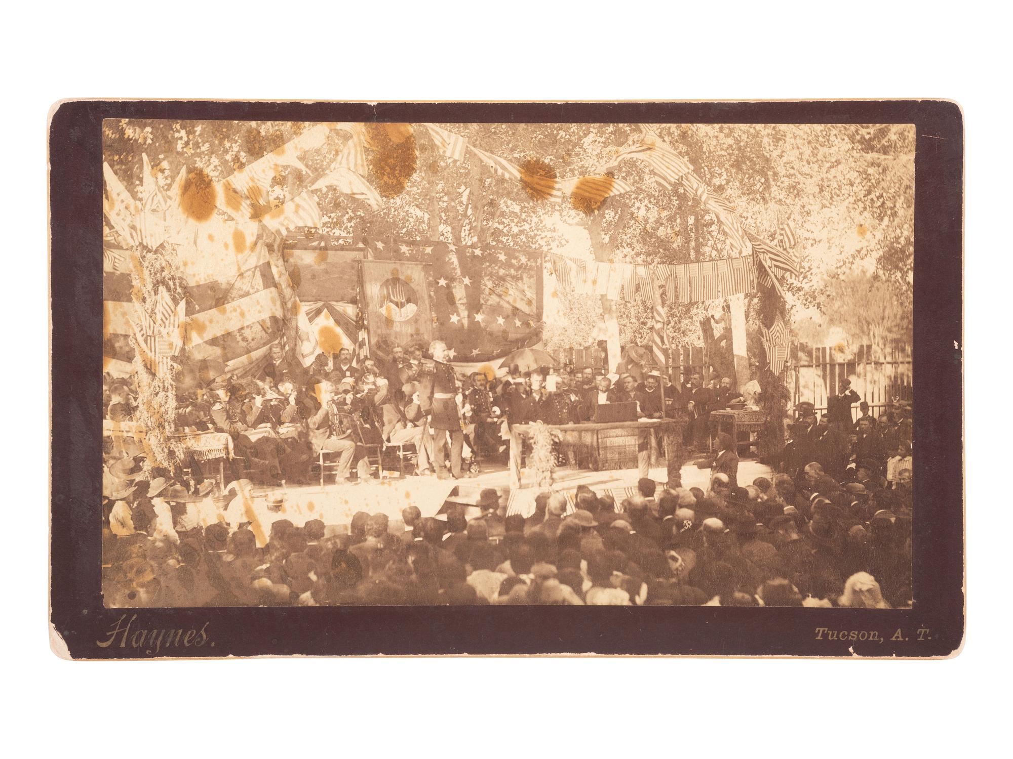 [INDIAN WARS] Photograph of sword presentation to Gen. Miles for his efforts in capturing Geronimo.