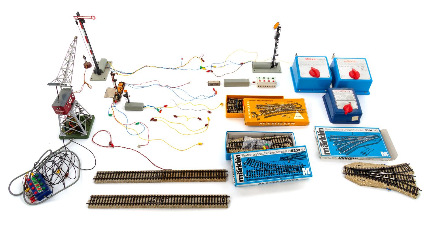 A Collection of Model Railroad Tracks and Trackside Decorations
