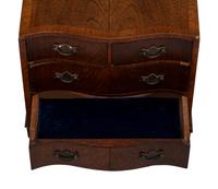 A Georgian-Style Serpentine Front Mahogany Jewelry Chest