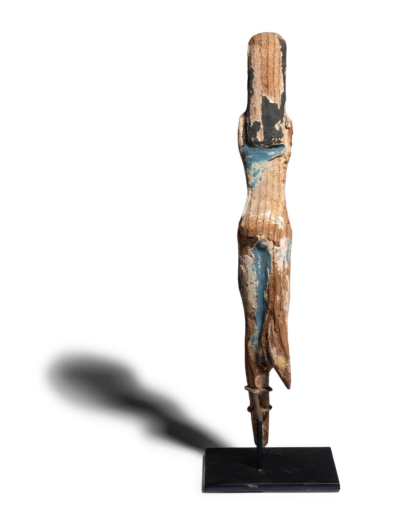 An Egyptian Painted Wood Female Figure