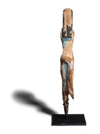 An Egyptian Painted Wood Female Figure