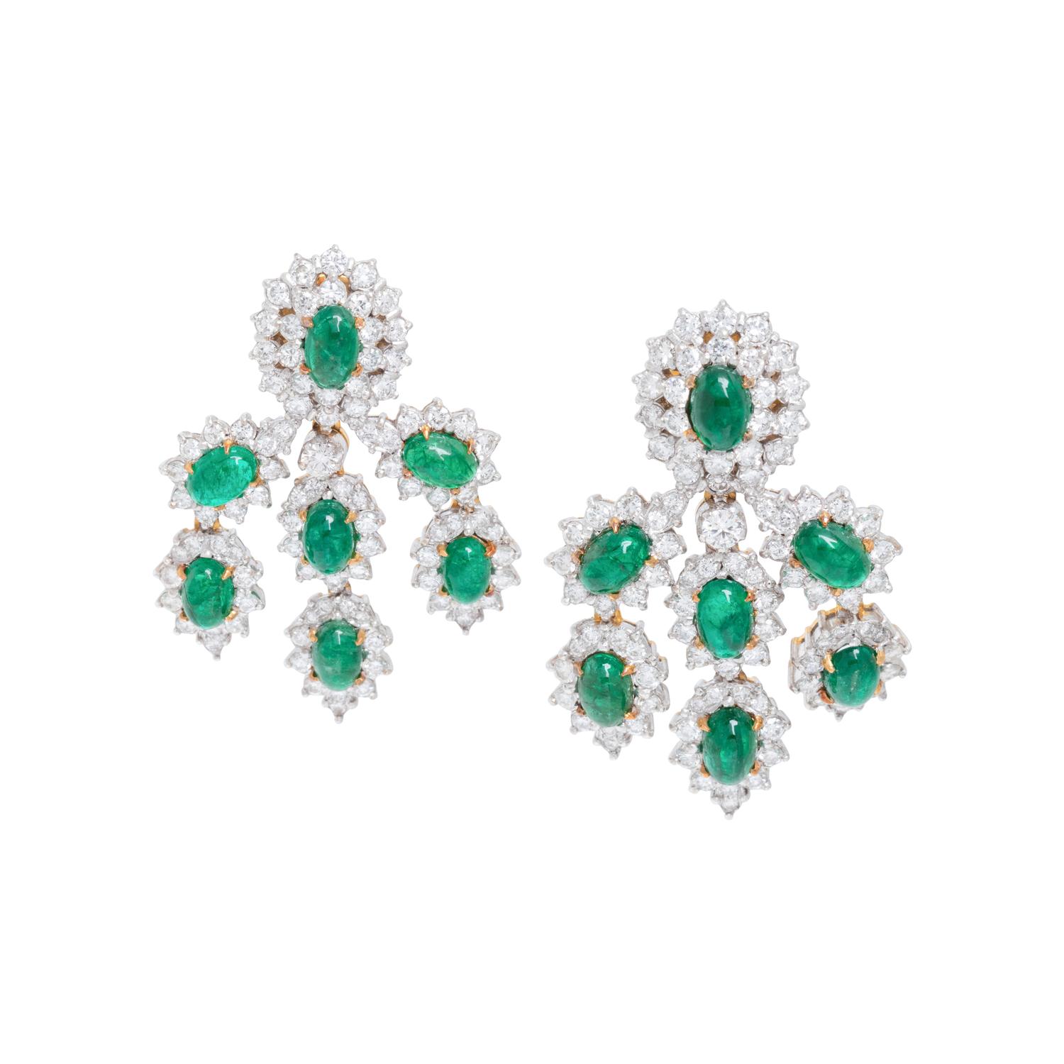 EMERALD AND DIAMOND EARRINGS