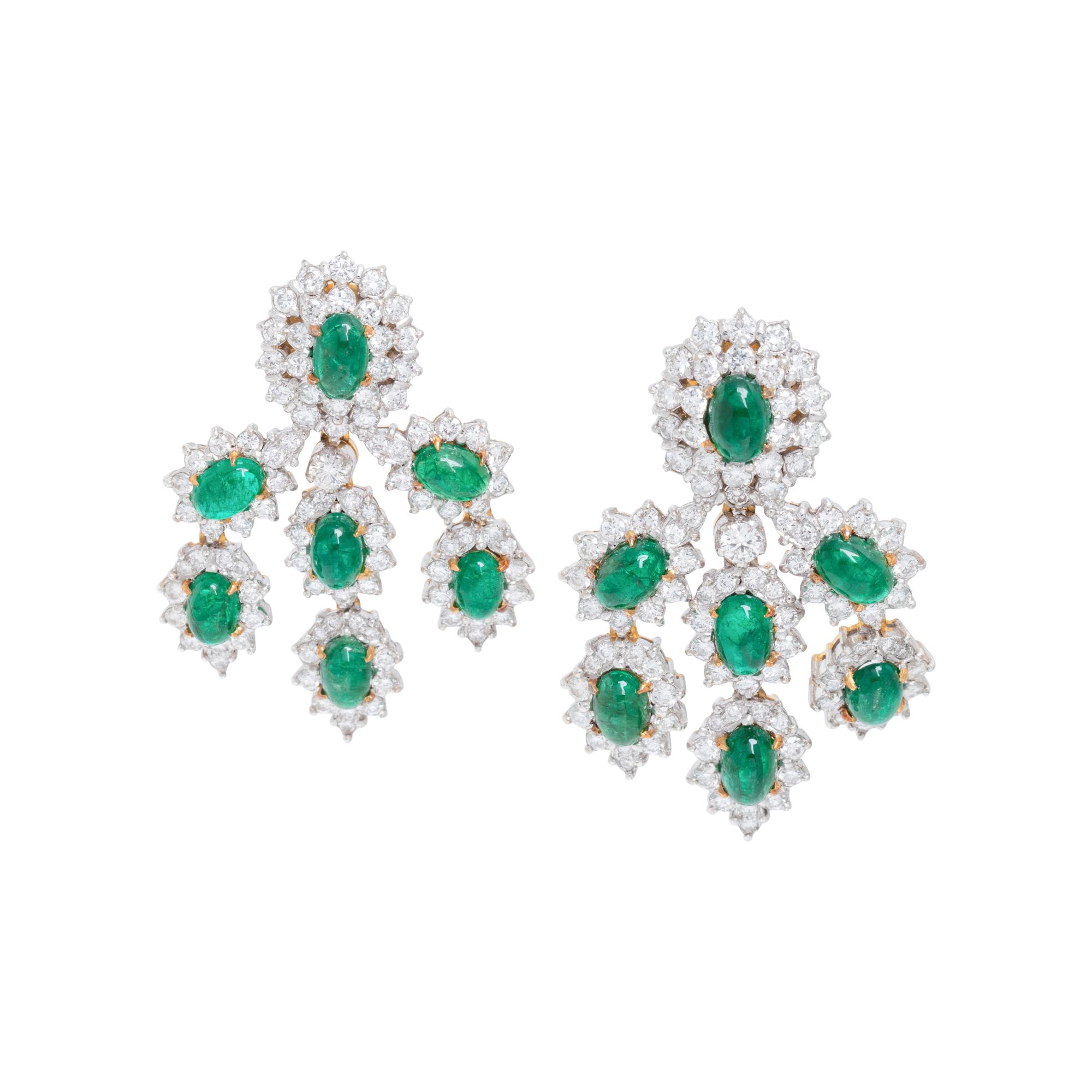 EMERALD AND DIAMOND EARRINGS