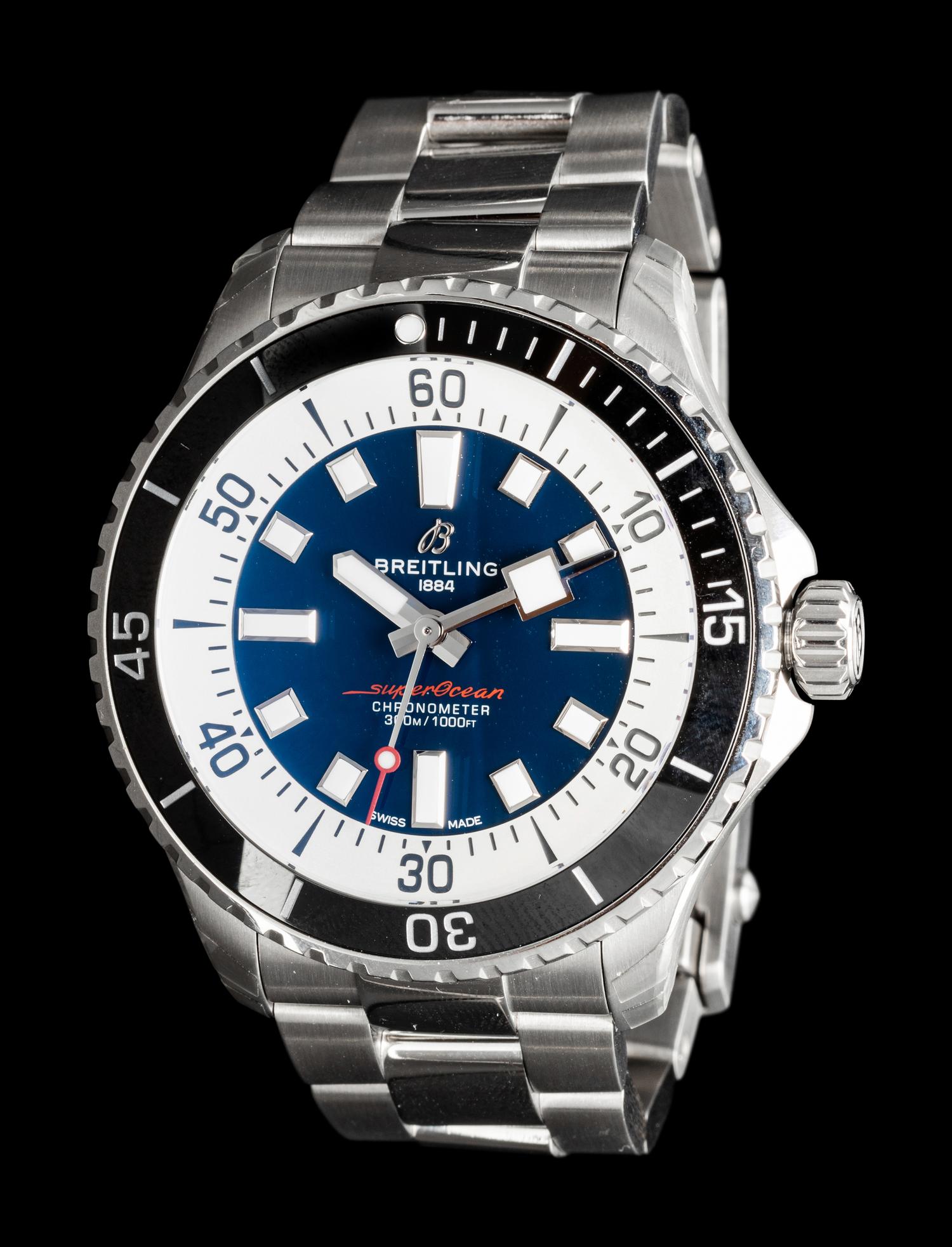 BREITLING, REF. A17376 STAINLESS STEEL 'SUPEROCEAN AUTOMATIC 44' WATCH
