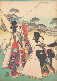 Three Japanese Woodblock Triptychs, including Hiroshige, Hiroshige II and Kunisada