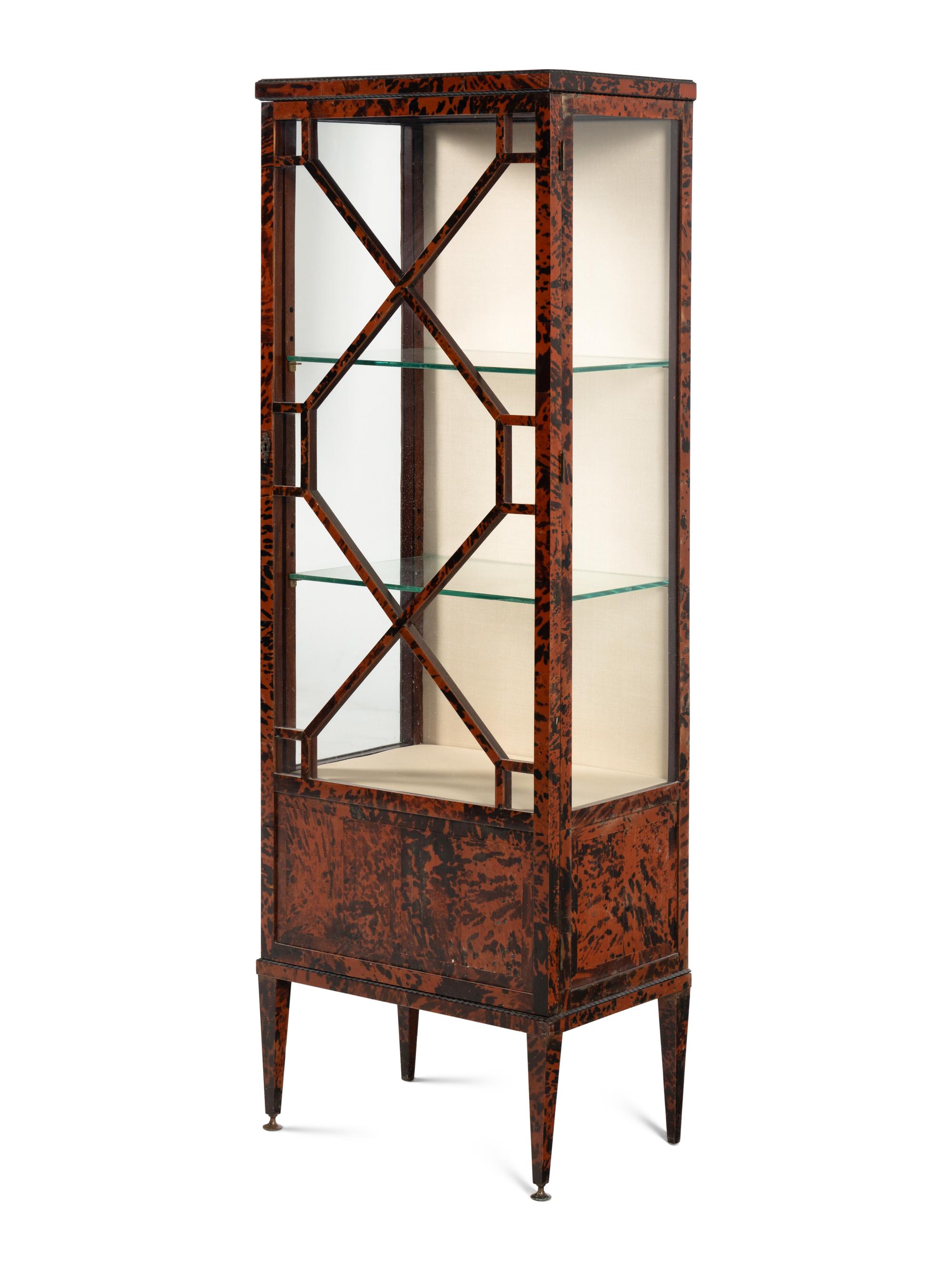 A Continental Tortoise Shell Veneered Vitrine