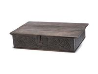 A Pilgrim Century Carved Oak Document Box