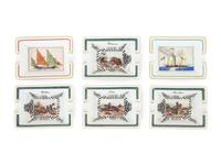 A Group of Six Hermès Porcelain Ashtrays
