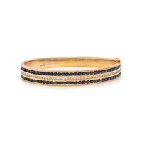 YELLOW GOLD, SAPPHIRE AND DIAMOND BANGLE BRACELET