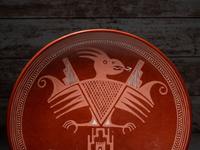 Painted Redware Pottery Plate, 1925-1943