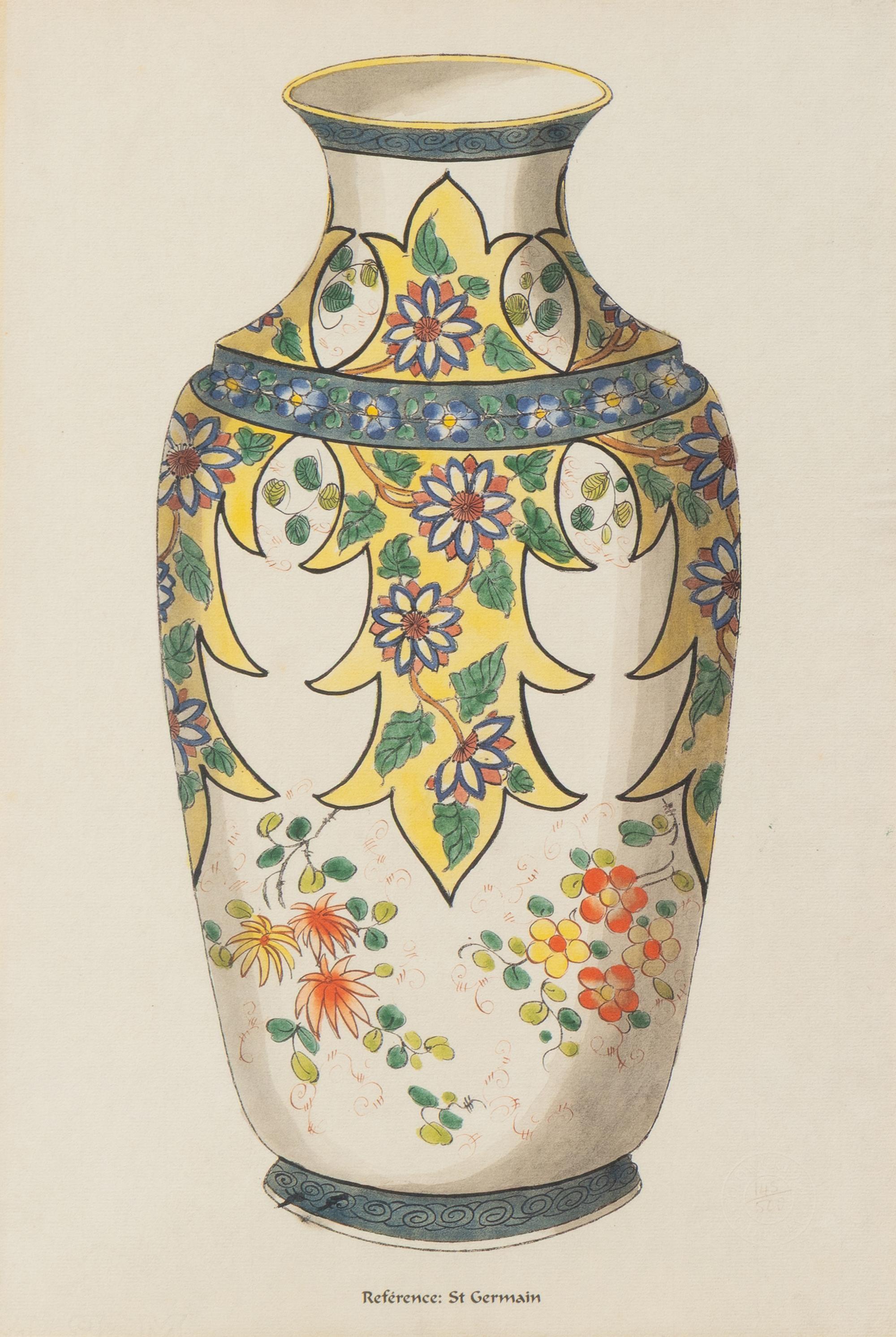 A Set of Six Framed Prints of Chinese Porcelain Vases