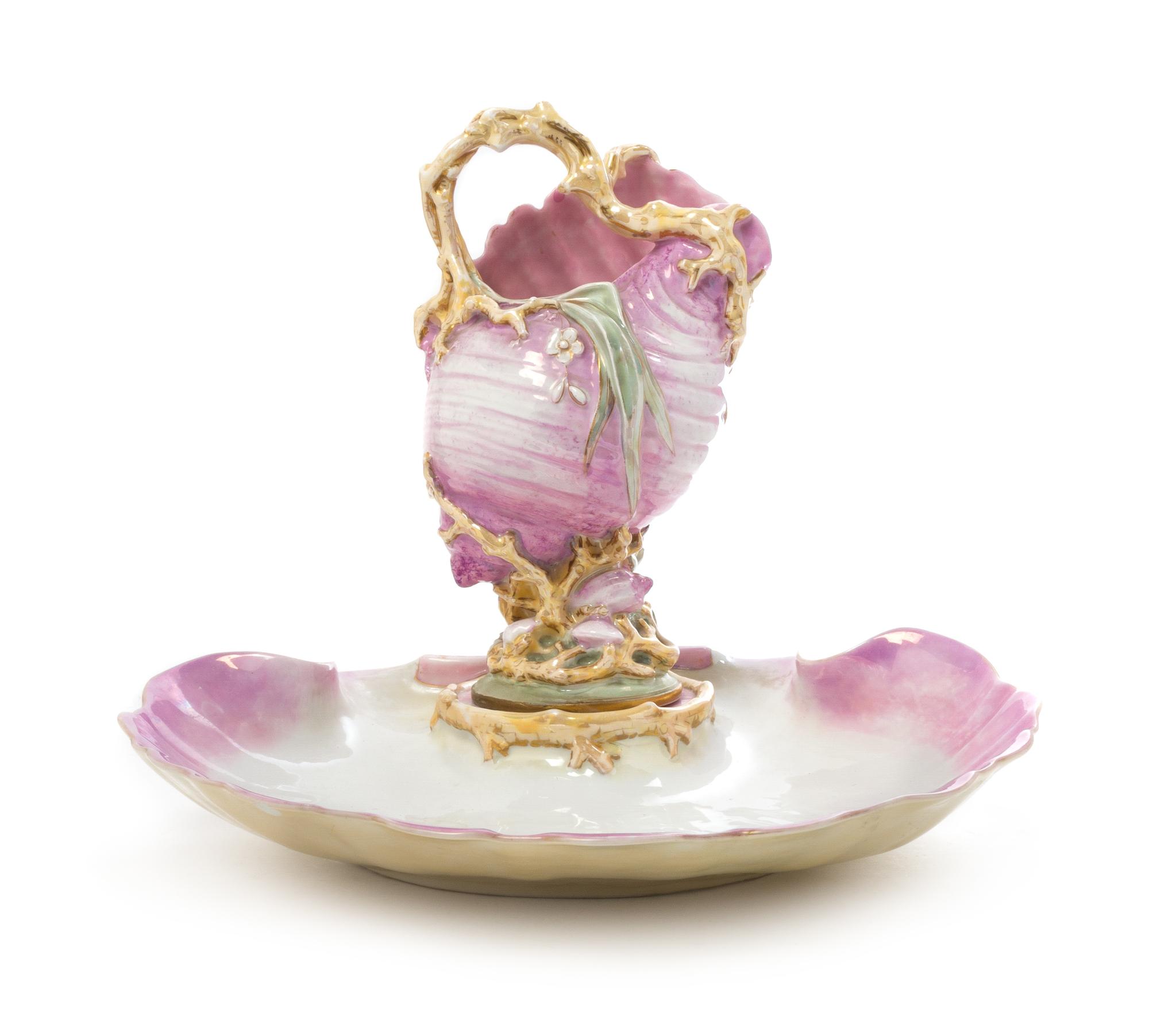 An Assembled French Porcelain Ewer and Basin Set Width 15 1/2 inches. — MID TO LATE 19TH CENTURY