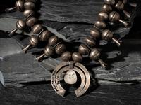 Navajo Silver and Turquoise Statement Squash Blossom Necklace