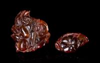 Two Amber Toggles Height of larger 2 inches.