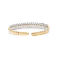 BICOLOR GOLD AND DIAMOND CUFF BRACELET