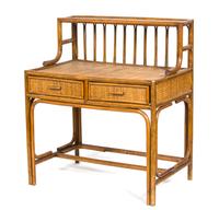 A Bamboo and Rattan Desk Height 42 x width 35 1/2 x depth 23 inches. — 20TH CENTURY