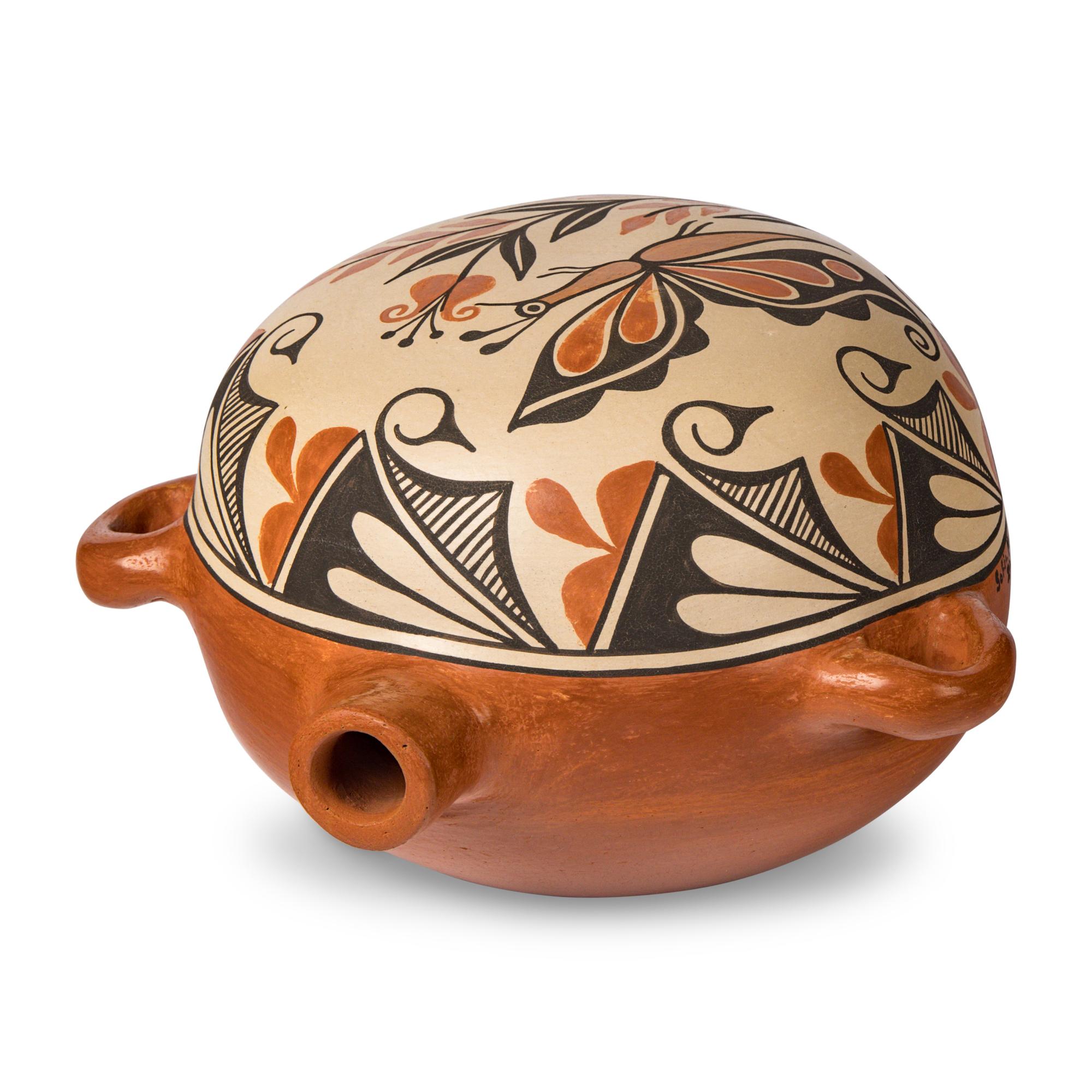 Sofia Medina (Zia, 1932-2010) — Polychrome Four-Color Pottery Canteen
