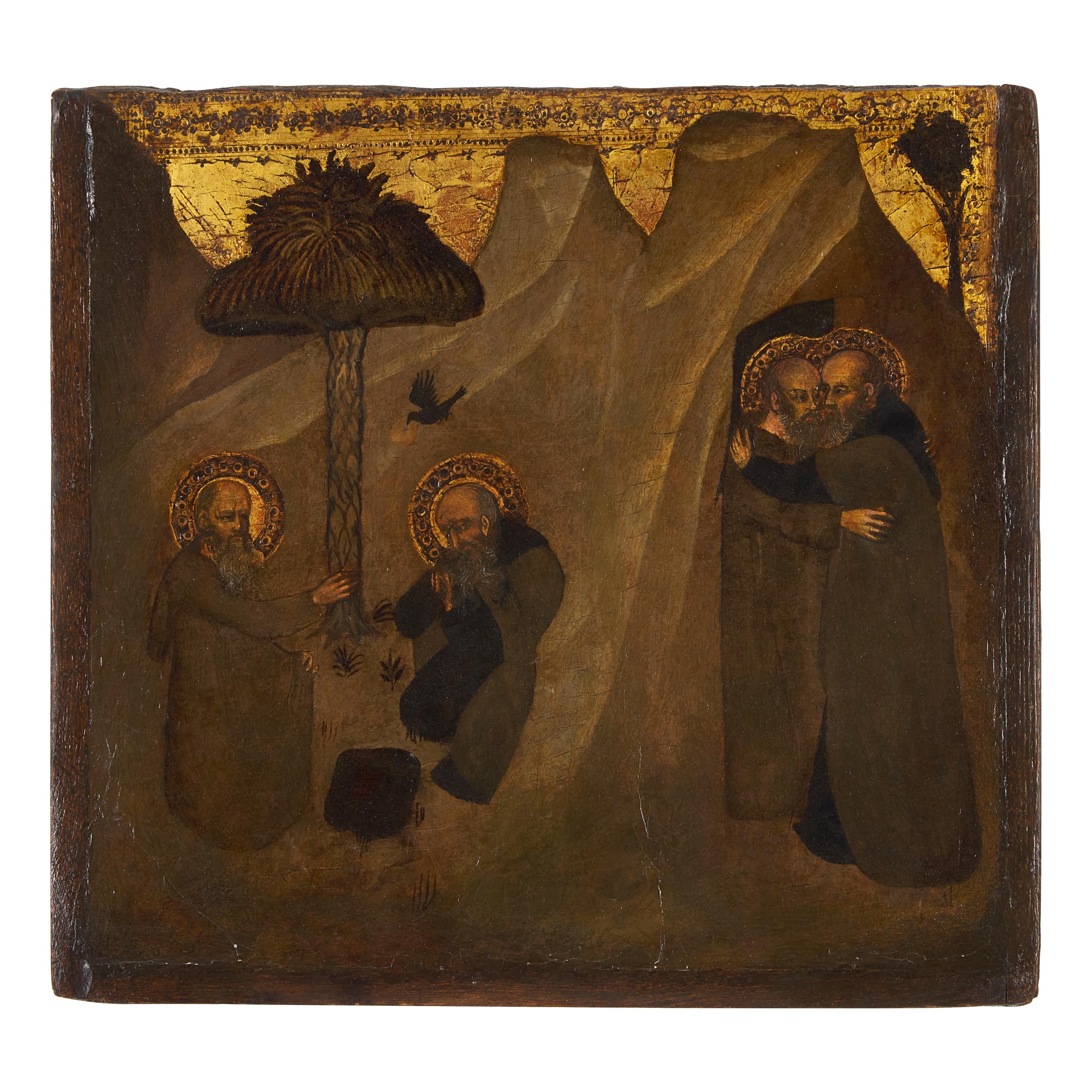 Tuscan School, 14th century — Saint Anthony Abbot and Saint Paul the Hermit