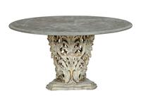 An Italian Baroque Style Grey-Painted and Parcel-Gilt Limestone-Top Center Table