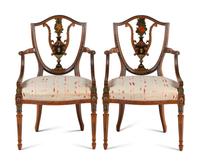 A Pair of Edwardian Style Painted Chairs