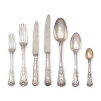 An Assembled English Silver King's Pattern Flatware Service
