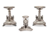 A Pair of American Silver-Plate Centerpiece Bases