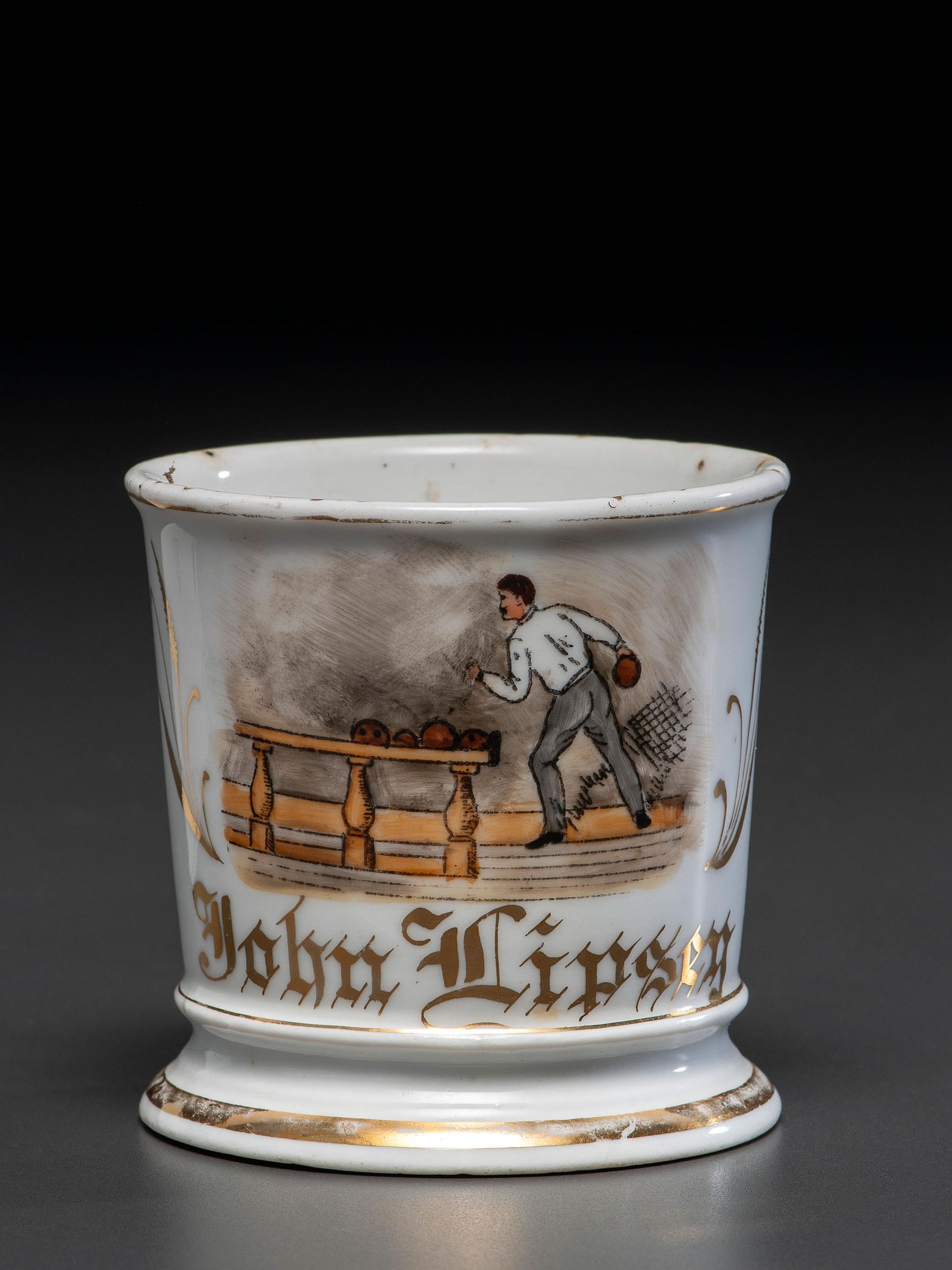 A Bowler's Porcelain Shaving Mug