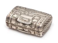 A George III Silver Vinaigrette, Likely Samuel Pemberton, Birmingham, 1790, the case in the form of a satchel.