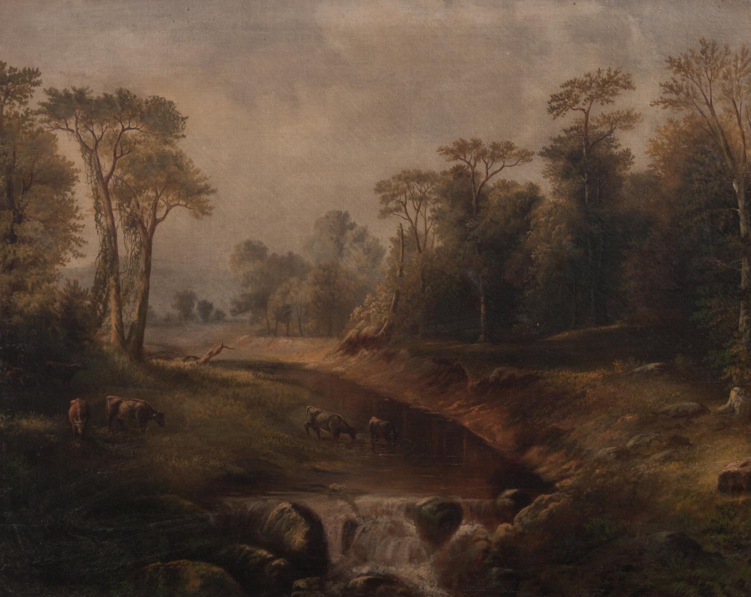 Ebenezer Plackett, (Wisconsin, b. 1844), Cattle in the Stream