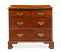 A George III Mahogany Chest of Drawers Height 31 x width 33 1/2 x depth 19 inches. — 19TH CENTURY