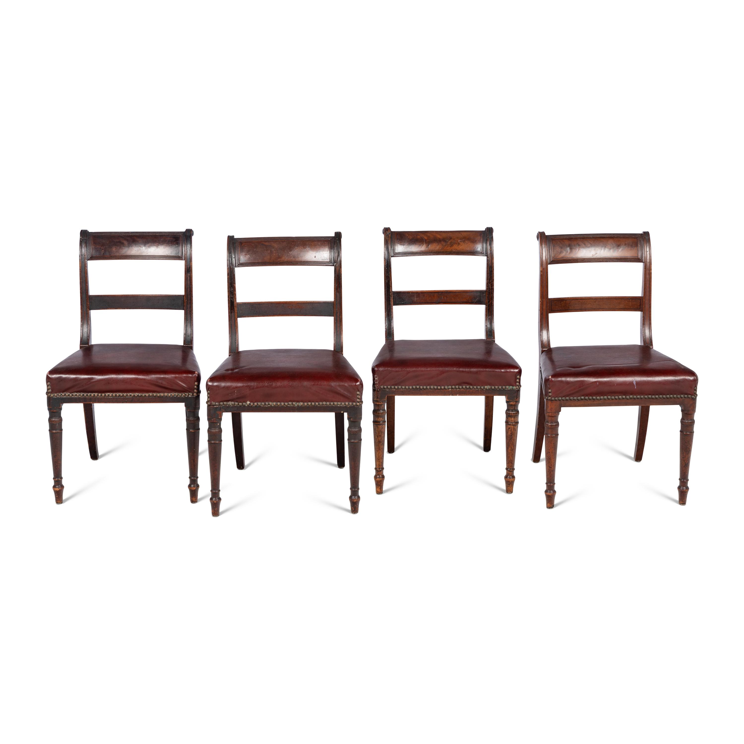 A Set of Four Regency Style Mahogany Dining Chairs