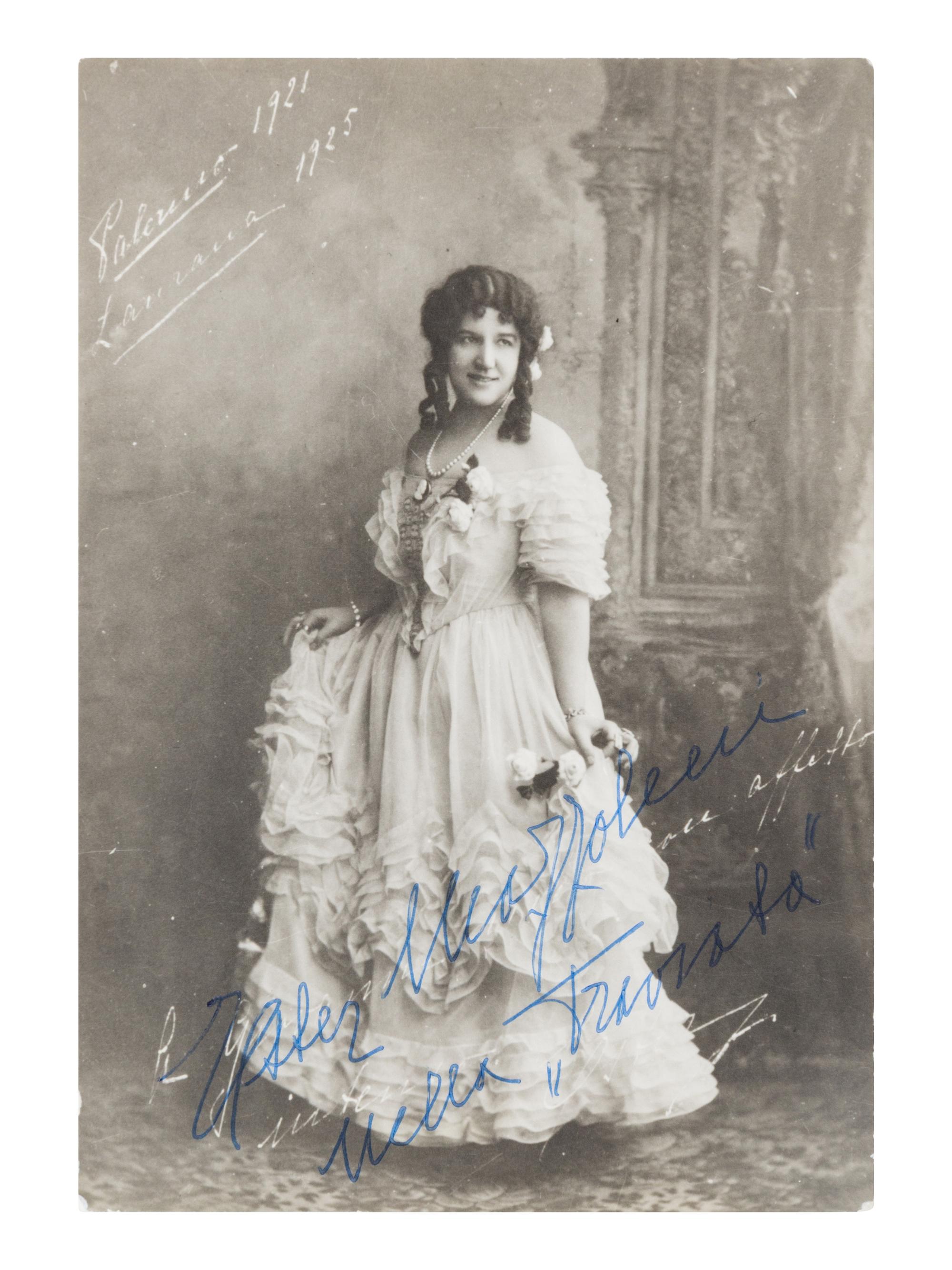 [20TH-CENTURY OPERA SINGERS]. A group of 5 signed photographs, photographic postcards, or photographic prints of opera singers from the 1920s, comprising images of:
