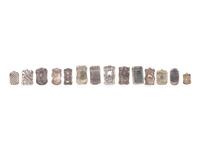 A Group of Fourteen Silver Match Safes